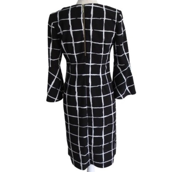 Liz Claiborne Black Windowpane Plaid Sheath Dress - Picture 3 of 11